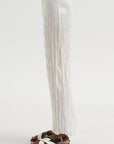Crinkled Knit Skirt, White
