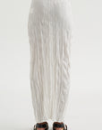 Crinkled Knit Skirt, White