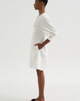 Balloon Sleeve Cotton Dress, White