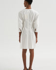 Balloon Sleeve Cotton Dress, White