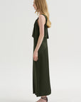 V-Neck Slip Dress, Bottle Green
