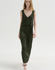 V-Neck Slip Dress, Bottle Green