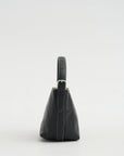 Petite Belted Grained-Leather Tote, Black
