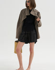 Monogram Silk Pj Shorts, Black