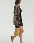 Monogram Silk Pj Shorts, Black