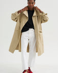 Oversized Cotton Trench, Beige