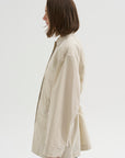 Collard Drawstring Jacket, Oyster