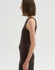 Classic Compact Knit Tank, Walnut