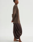 Silk Crepe Shirt, Brown
