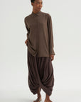 Silk Crepe Shirt, Brown