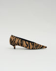 Sharp Pony Hair Kitten Pumps, Tiger