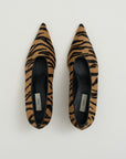 Sharp Pony Hair Kitten Pumps, Tiger