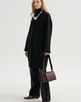 Wool Check Coat, Pine & Black