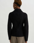 Raw Hem Cotton Jacket, Black