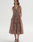 Loren Dress, Rust & Cream Multi