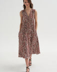 Loren Dress, Rust & Cream Multi