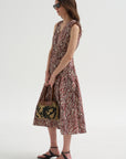 Loren Dress, Rust & Cream Multi