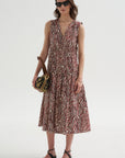 Loren Dress, Rust & Cream Multi