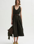 Carolina Dress, Charcoal Green