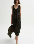 Carolina Dress, Charcoal Green