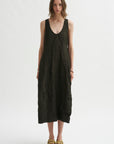 Carolina Dress, Charcoal Green