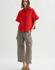 Antonia Rolled Pants, Chocolate Check