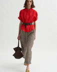 Antonia Rolled Pants, Chocolate Check