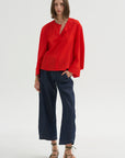 Long Sleeve Akeo Shirt, Vermillion