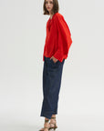 Long Sleeve Akeo Shirt, Vermillion