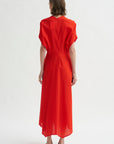 Long Aki Wave Dress, Vermillion