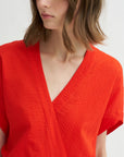 Long Aki Wave Dress, Vermillion