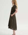 Aki Wave Dress, Brown & Tan