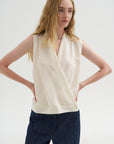 Sleeveless Jazmi Top, White Pepper