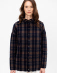 Tartan Soft Collar Shirt, Ink