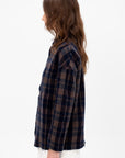 Tartan Soft Collar Shirt, Ink