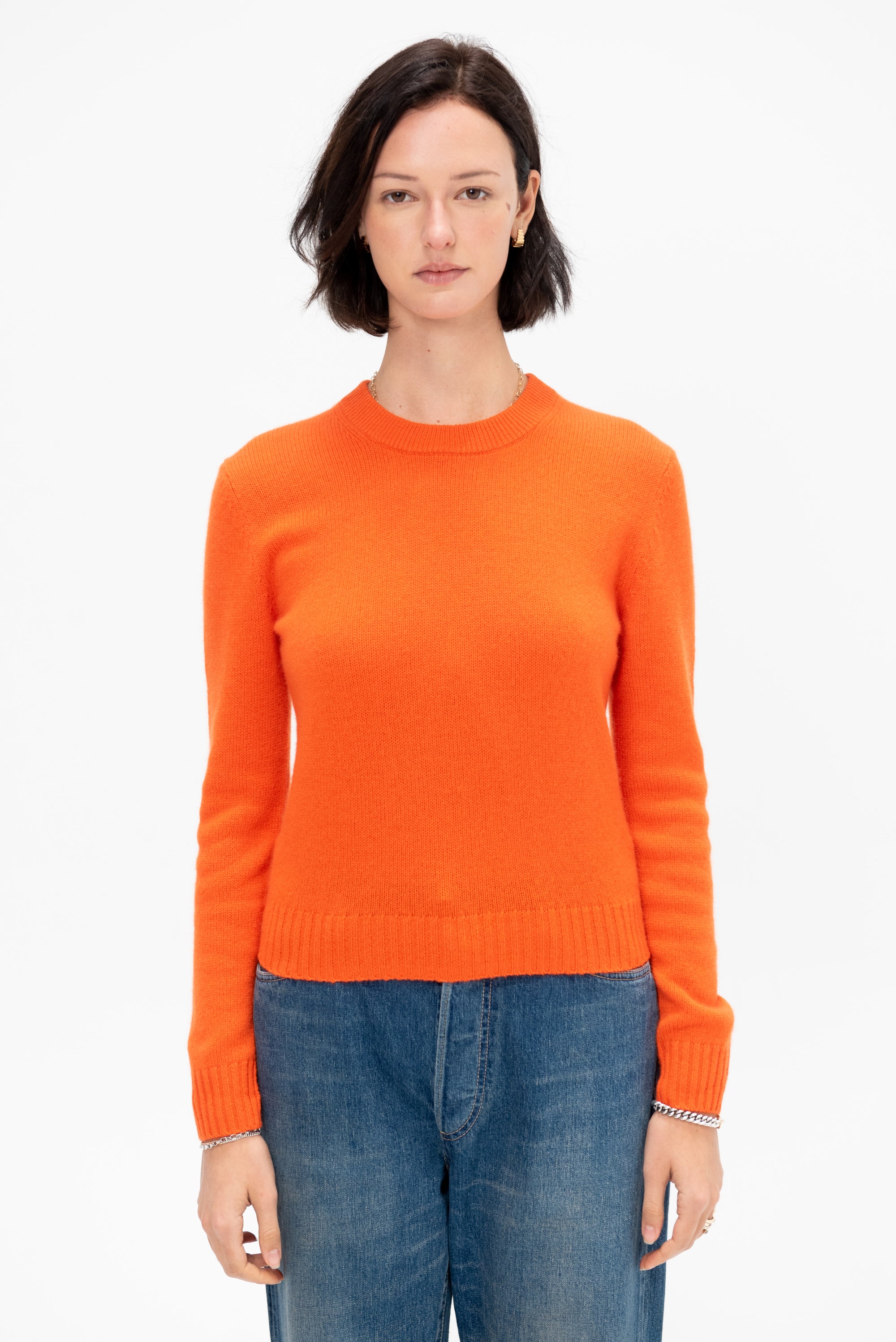 Round Neck Sweater, Candy Corn