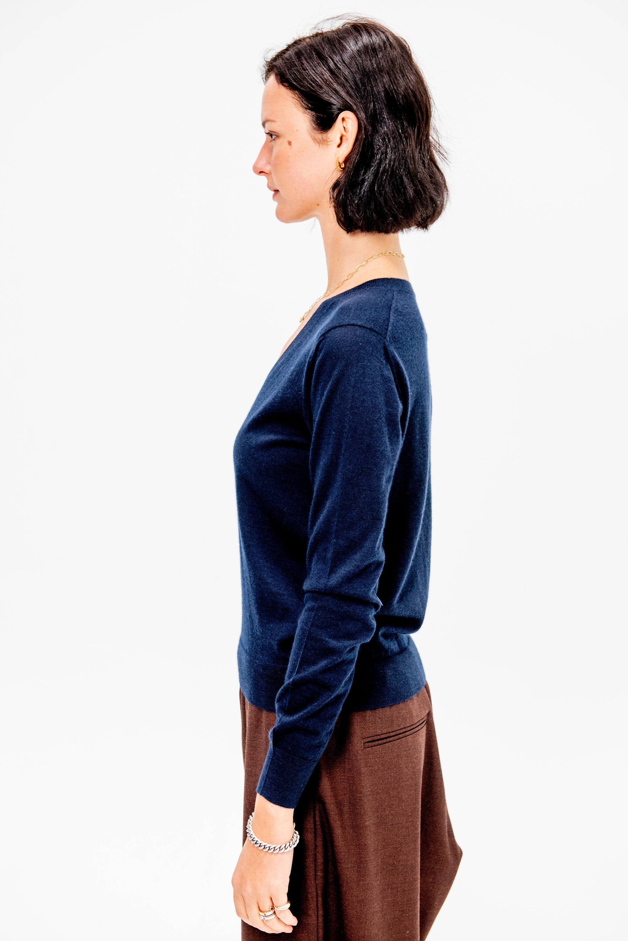 V- Neck Sweater, Deep Night