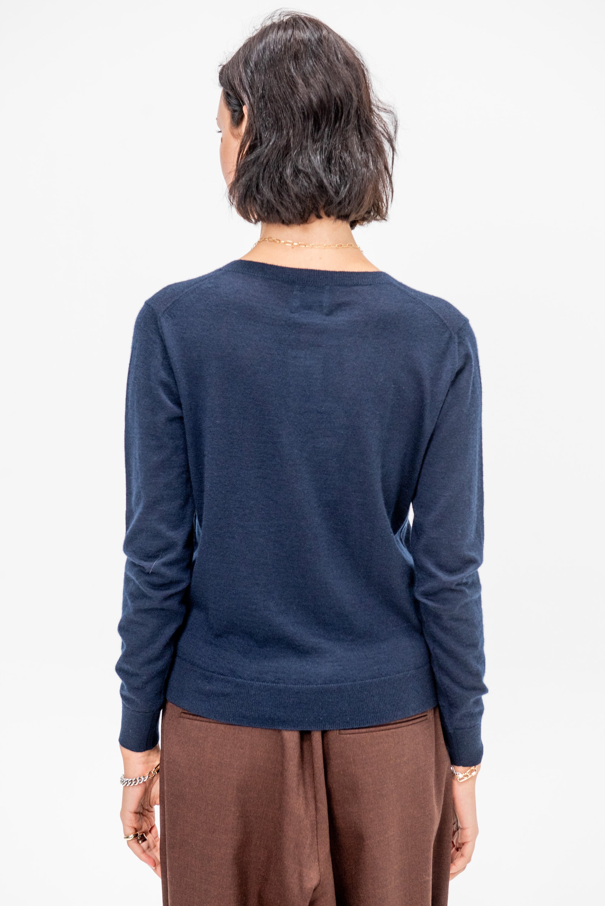 V- Neck Sweater, Deep Night
