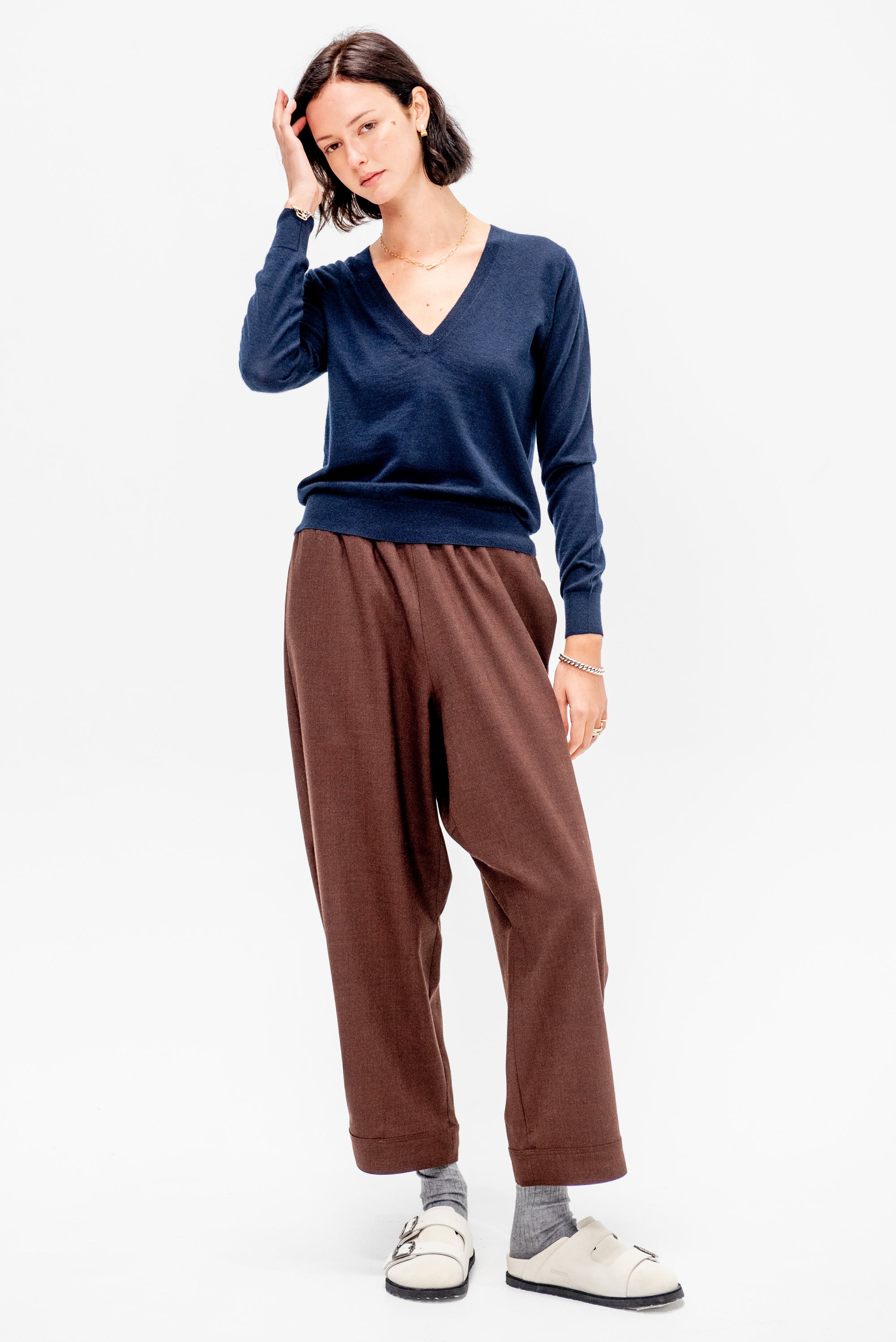 V- Neck Sweater, Deep Night