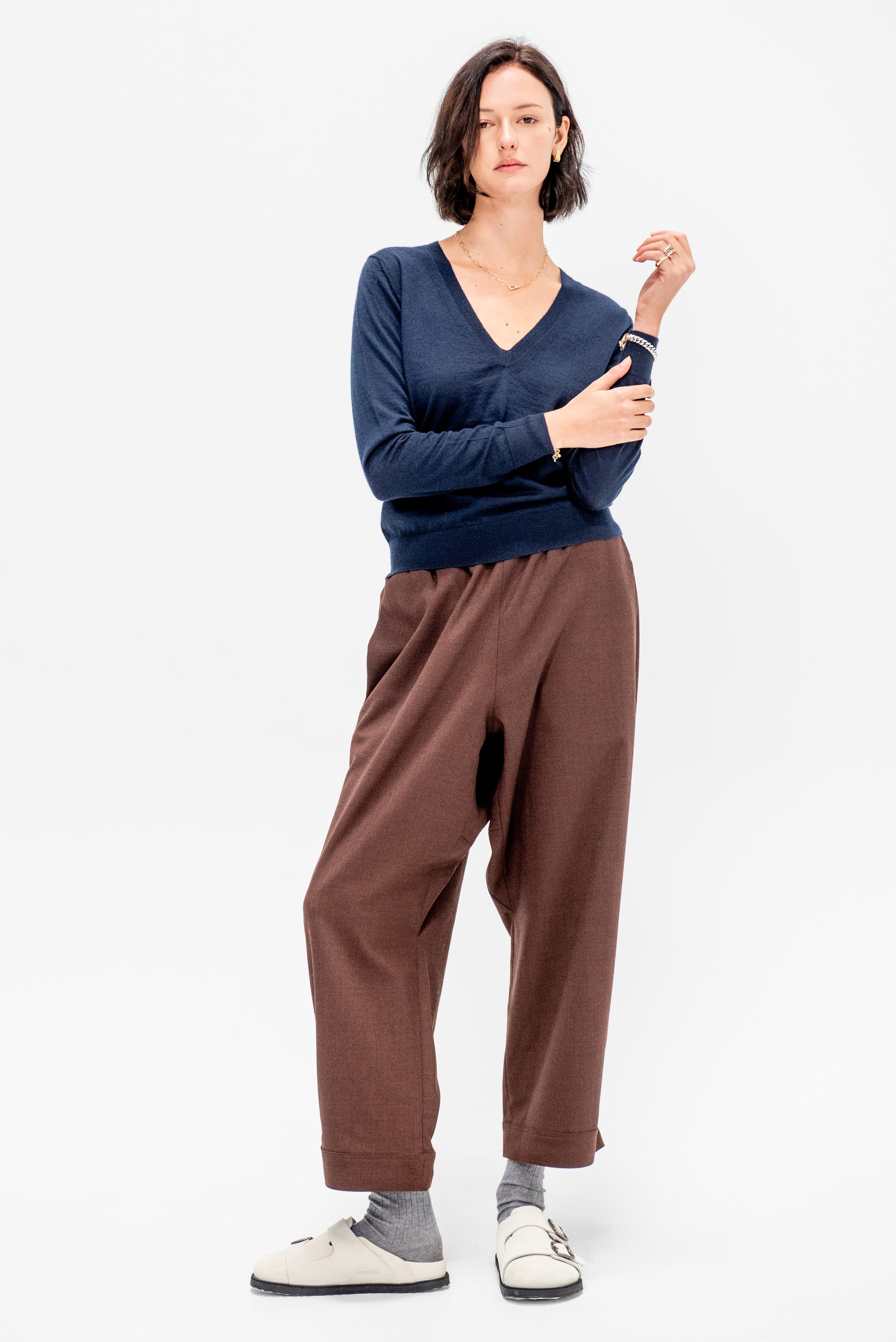 V- Neck Sweater, Deep Night