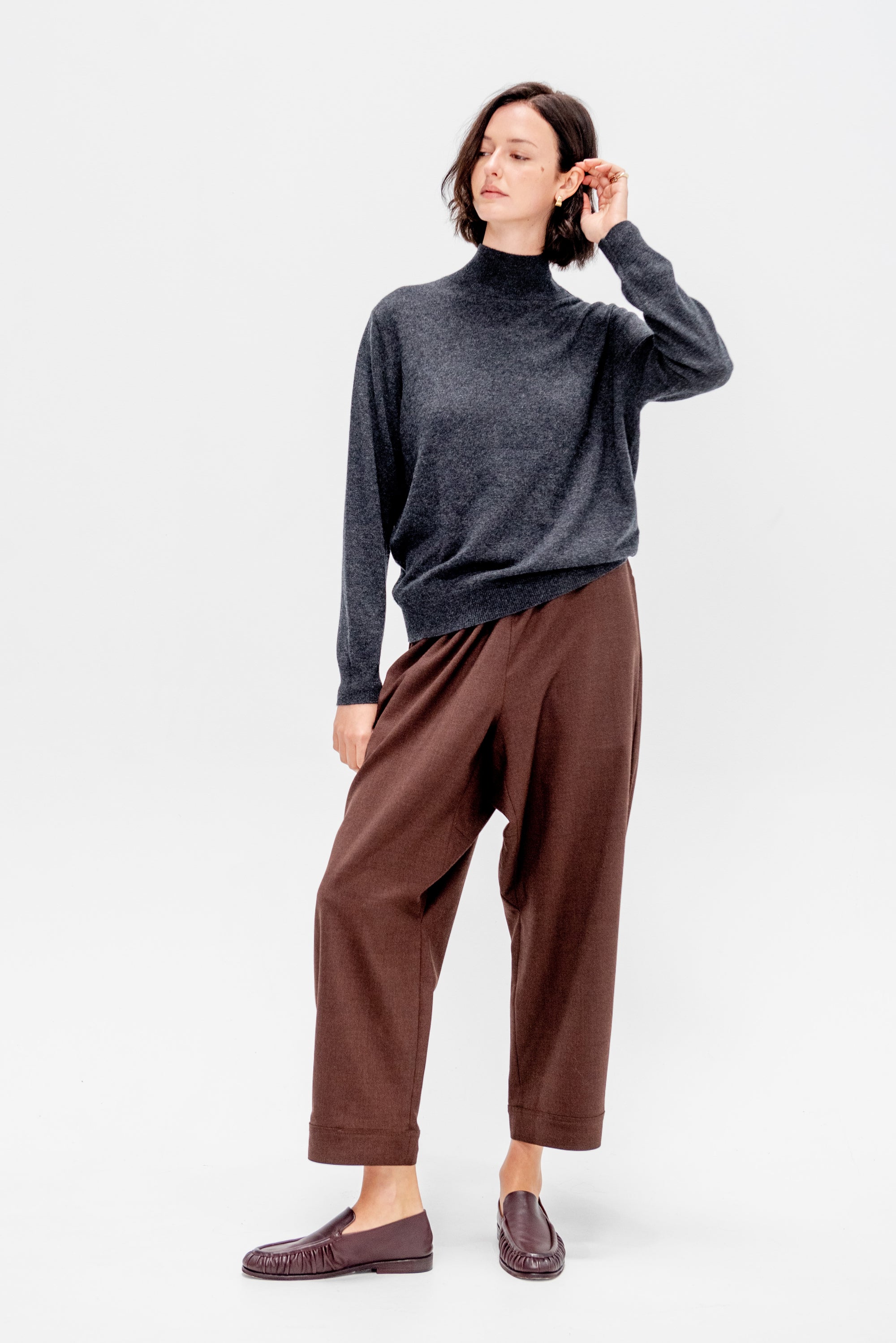 Mockneck Sweater, Vulcano Melange