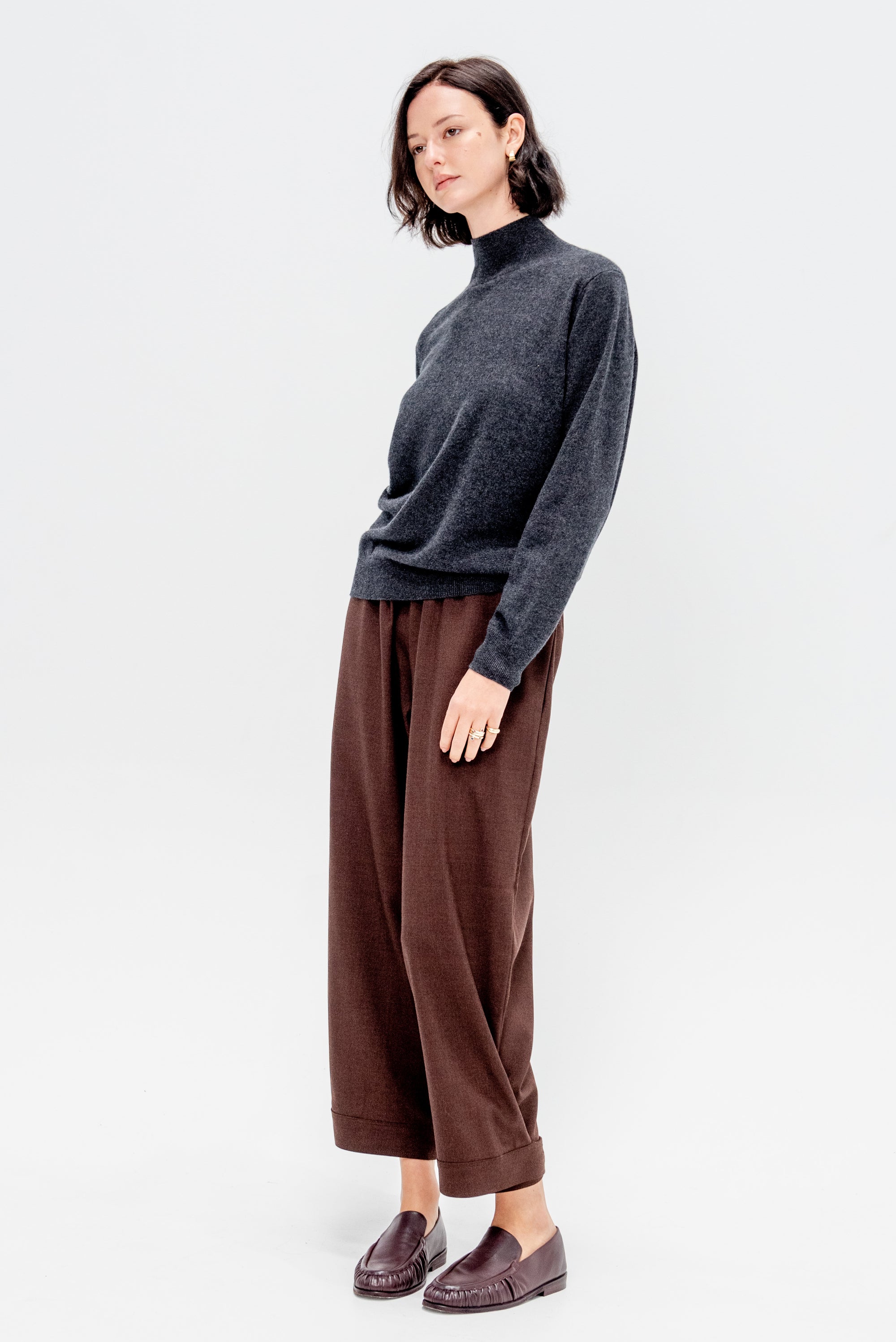 Mockneck Sweater, Vulcano Melange