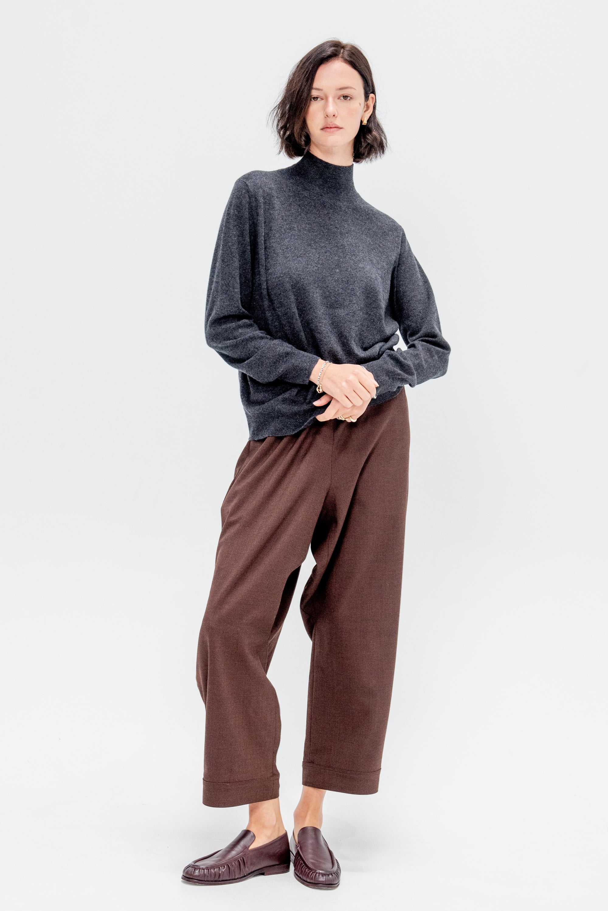 Mockneck Sweater, Vulcano Melange