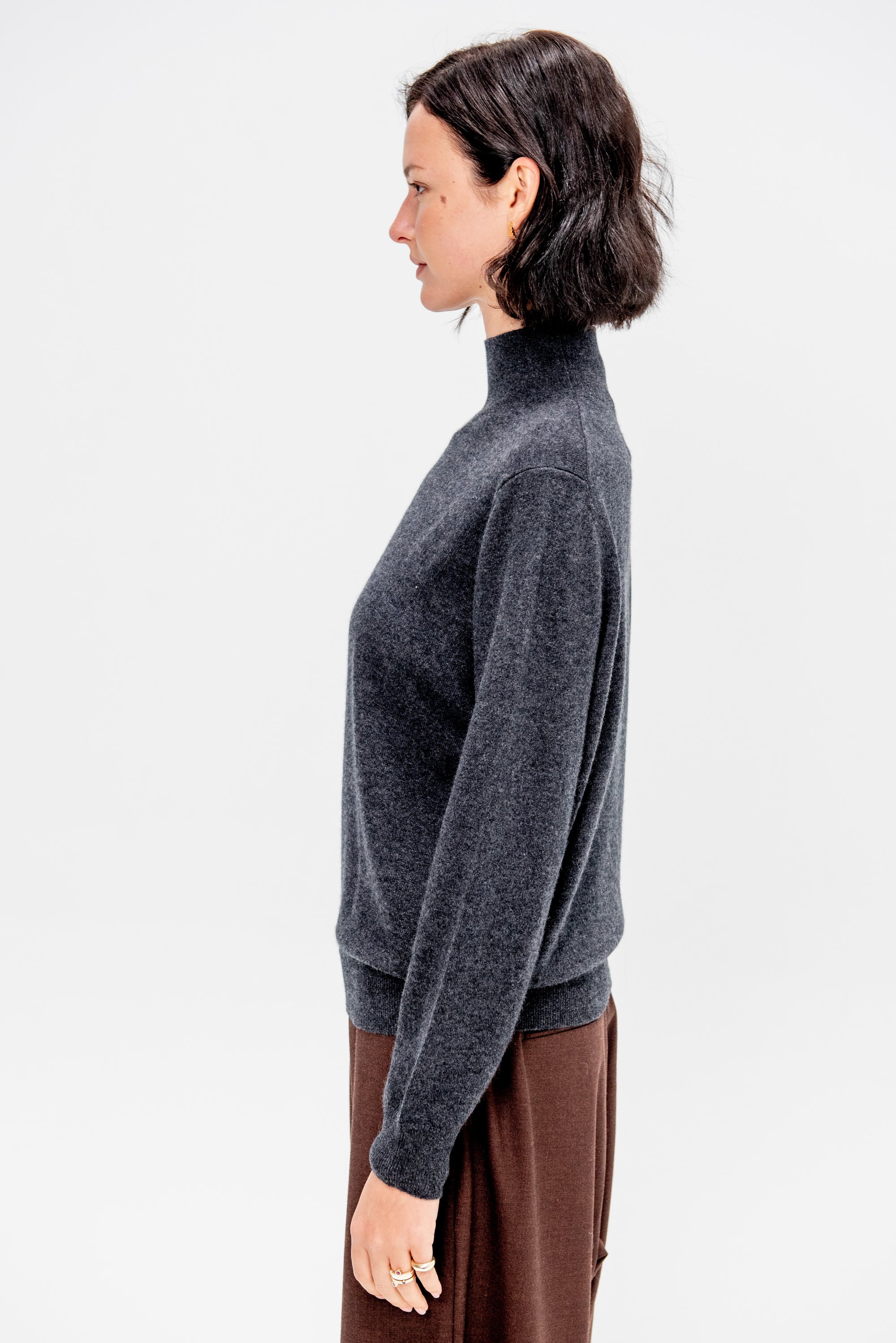 Mockneck Sweater, Vulcano Melange