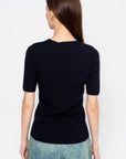Round Neck Sweater, Navy