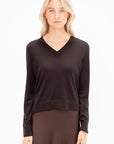 V-Neck Sweater, Ebony