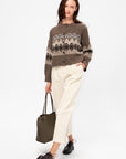 Cammie Sweater, Oak Moss Fairisle
