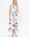 Penny Dress, Berry Blue Flowers