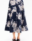 Varda Skirt, Berry Blue Horses
