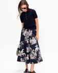 Varda Skirt, Berry Blue Horses